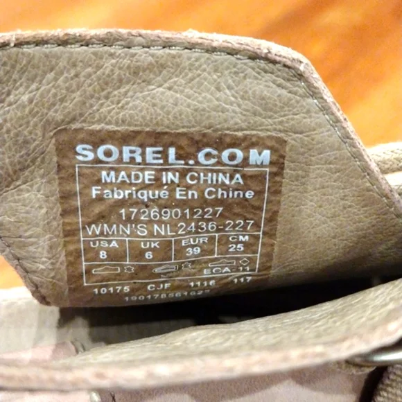 Tan Leather Chunky Wedges Size 8 Sorel Block Heels Canvas NWOT - Picture 7 of 10
